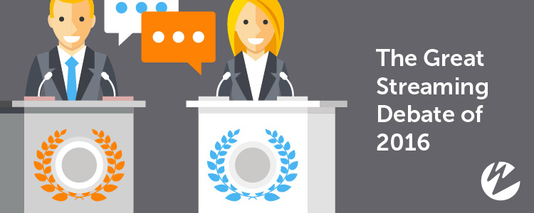 Presidential candidates at podiums