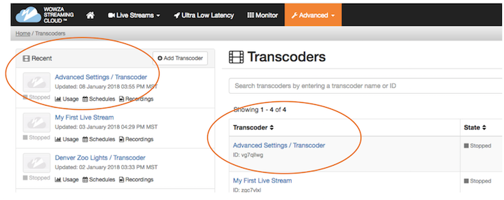 Wowza Streaming Cloud Advanced Settings
