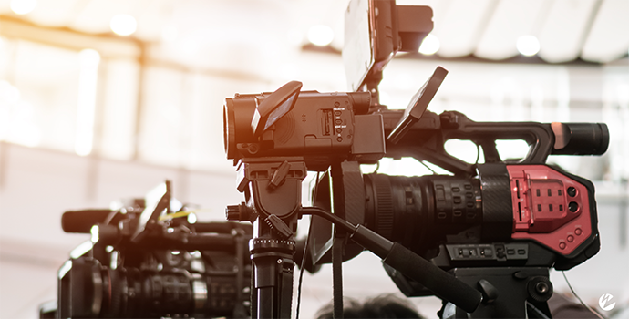 A professional live streaming video camera.