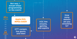 A snippet of a decision tree for determining what amount of latency and which streaming protocols are most appropriate for your use case.