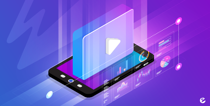 An image of a play icon on a mobile phone with the Wowza logo in the background.