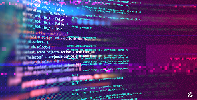 Graphic depiction of data being encoded by transforming from a complex to less complex image.
