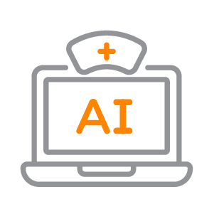 An icon depicting a computer with AI written on the screen.