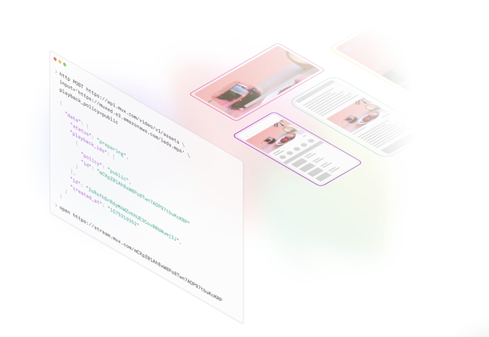 Mux's live video streaming API screenshot