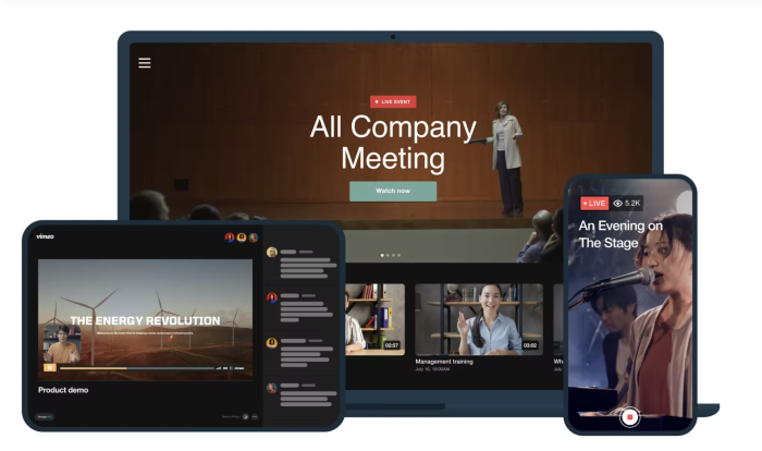 Vimeo working on three devices