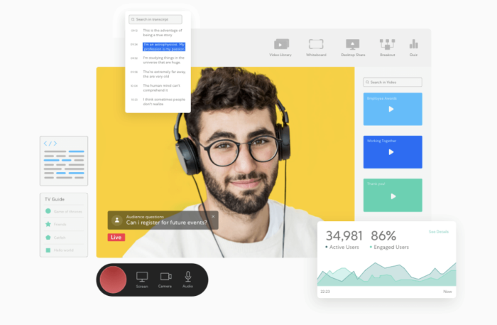Kaltura features screenshot